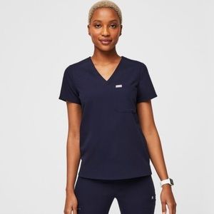 Navy Figs Catarina One Pocket Scrub Top